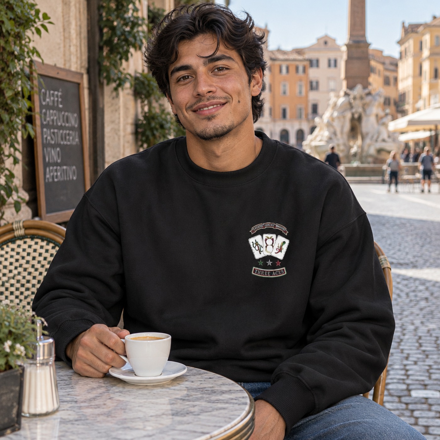 Aces pullover hoodie, navy