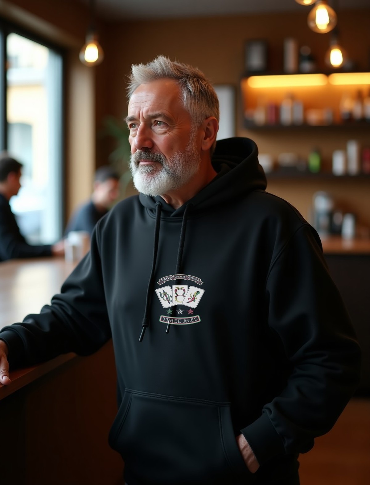 Aces pullover hoodie, black